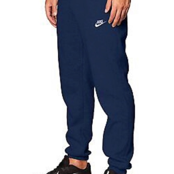 Nike Men's Club Fleece Tapered Jogger Pants Navy Blue - Picture 1 of 7